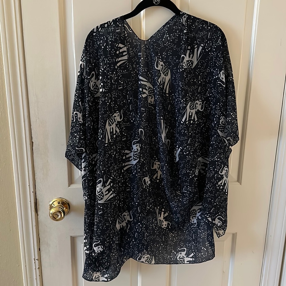 Elephant printed sheer cardigan